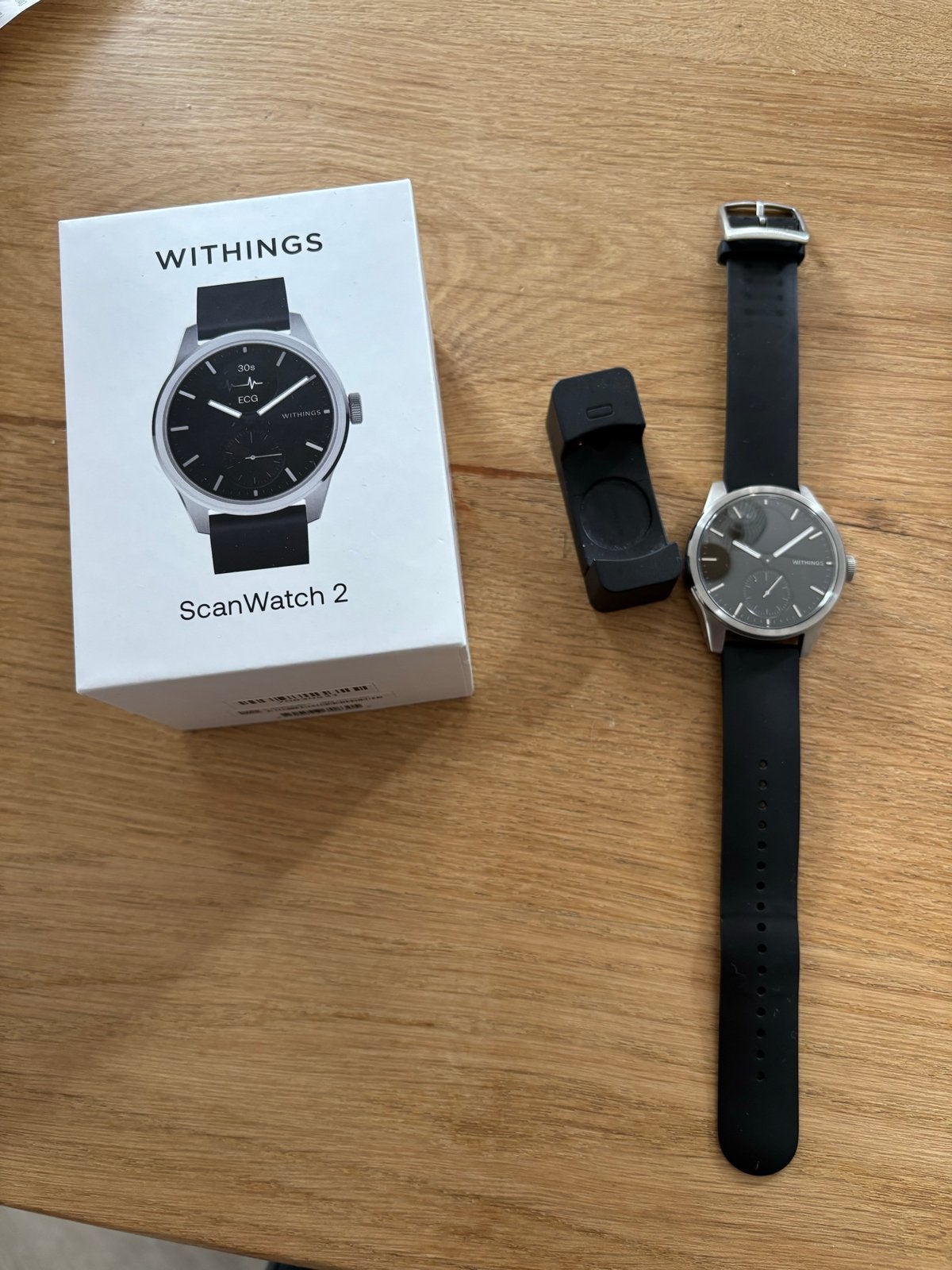 Withings ScanWatch 2 - Hybride Smartwatch, Hartslag, Zwart, Ophalen of Verzenden, Zo goed als nieuw