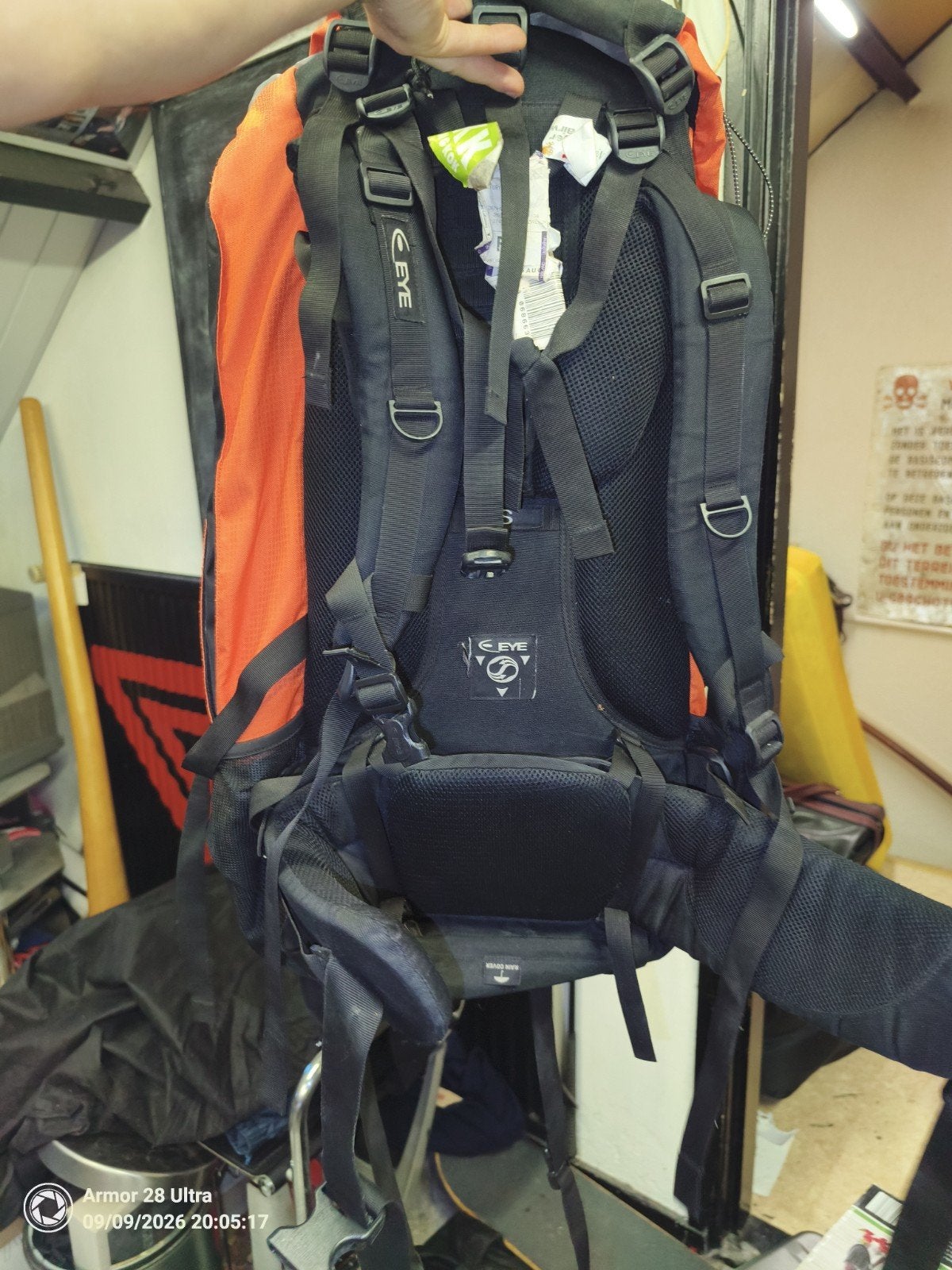 Grote Oranje/Zwarte Backpack - Ideaal voor Avontuur, Overige merken, 40 cm of meer, Gebruikt, Ophalen of Verzenden
