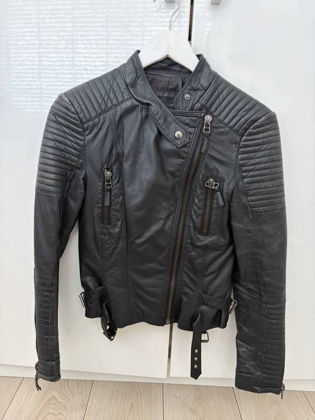 Zara basic lamsleren jack maat S, Kleding | Dames, Ophalen of Verzenden, Gedragen, Maat 36 (S), Zwart