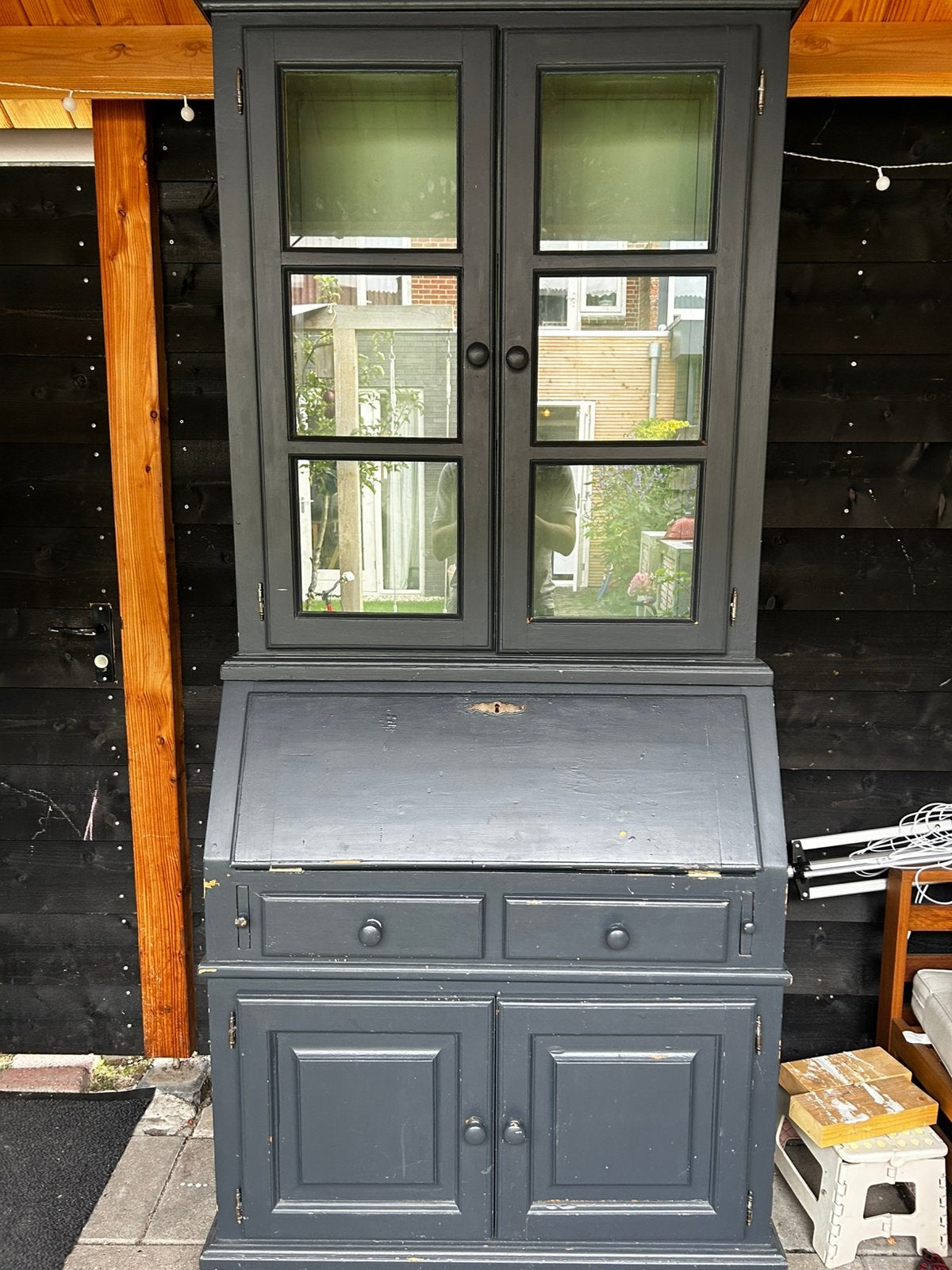 Vitrine kast -, Huis en Inrichting, Ophalen, Gebruikt, 200 cm of meer, 50 tot 100 cm
