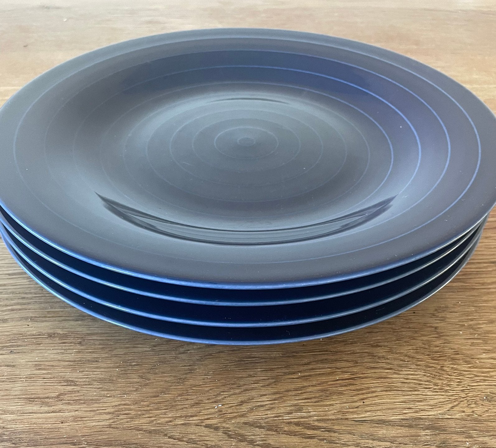 4 IKEA 365+ dinerborden donkerblauw, IKEA, Ophalen of Verzenden, Zo goed als nieuw, Bord(en)