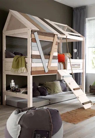 Lifetime boomhutbed (90x200 cm), Huis en Inrichting, Ophalen, Gebruikt, 90 cm, Eenpersoons