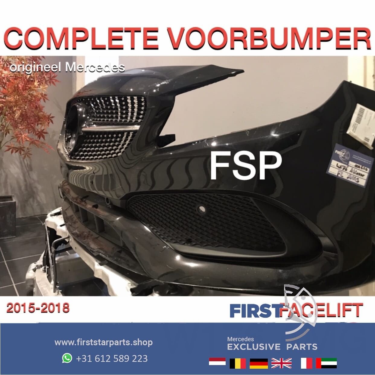 W176 Mercedes A KLASSE FACELIFT AMG VOORBUMPER DIAMOND GRIL, Auto-onderdelen, Gebruikt, -, Voor, Ophalen of Verzenden