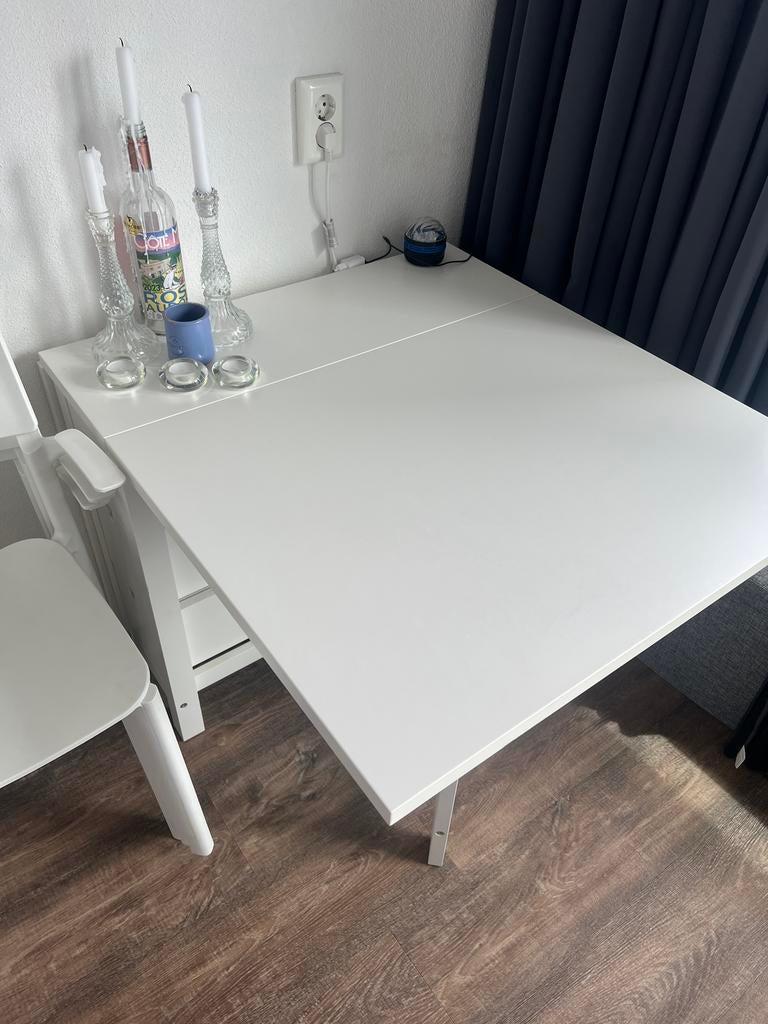 Ikea norden klaptafel wit, 100 tot 150 cm, Zo goed als nieuw, Rechthoekig, 50 tot 100 cm