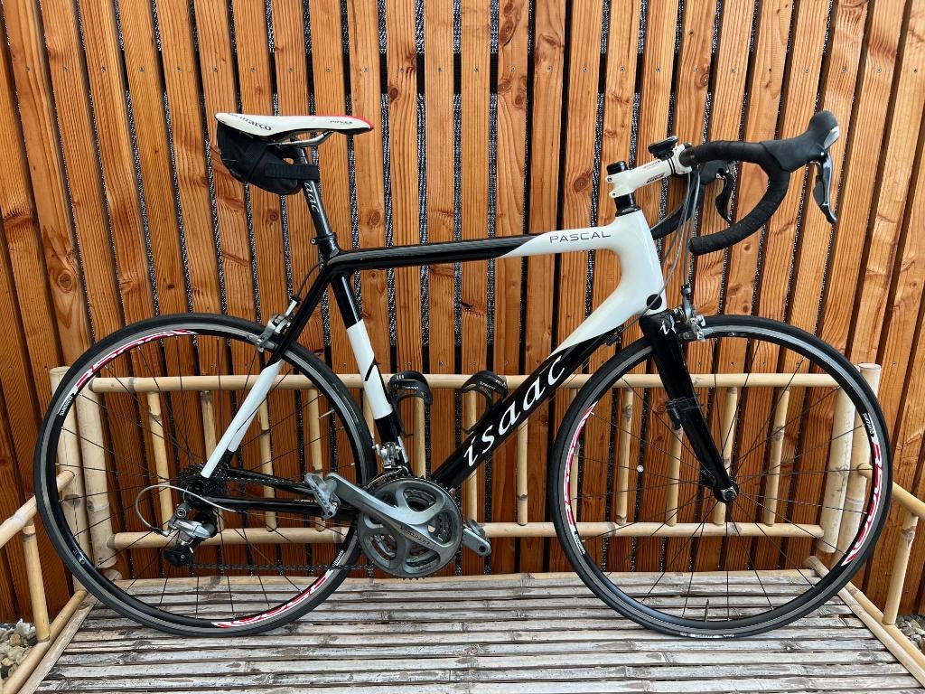 Racefiets Isaac Pascal Carbon, Shimano ultegra, zwart - wit, Fietsen en Brommers, Gebruikt, 57 tot 61 cm, Meer dan 20 versnellingen