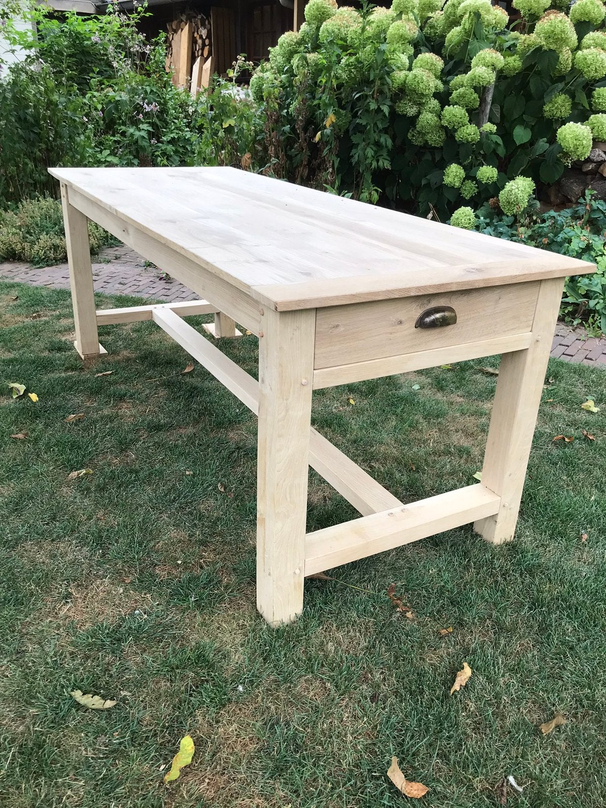 Massie eiken boerentafel, Ophalen, Rechthoekig, Hout