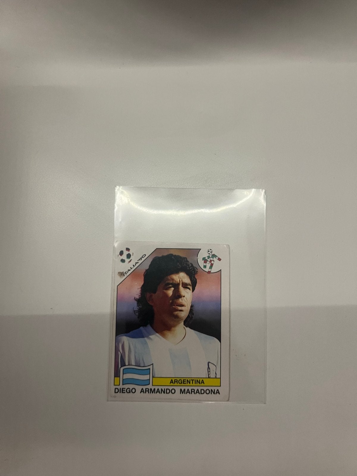 Originele Panini 1990 Maradona kaart - Italië '90, Ophalen of Verzenden, Zo goed als nieuw, Buitenlandse clubs, Poster, Plaatje of Sticker