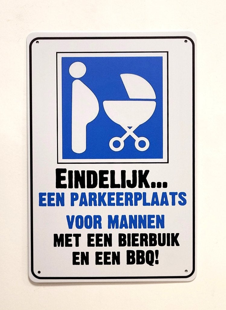 Parkeerplaats bierbuik en BBQ reclamebord van metaal deco, Info@deconoord.nl, Deco Noord, Nieuw, Ophalen of Verzenden