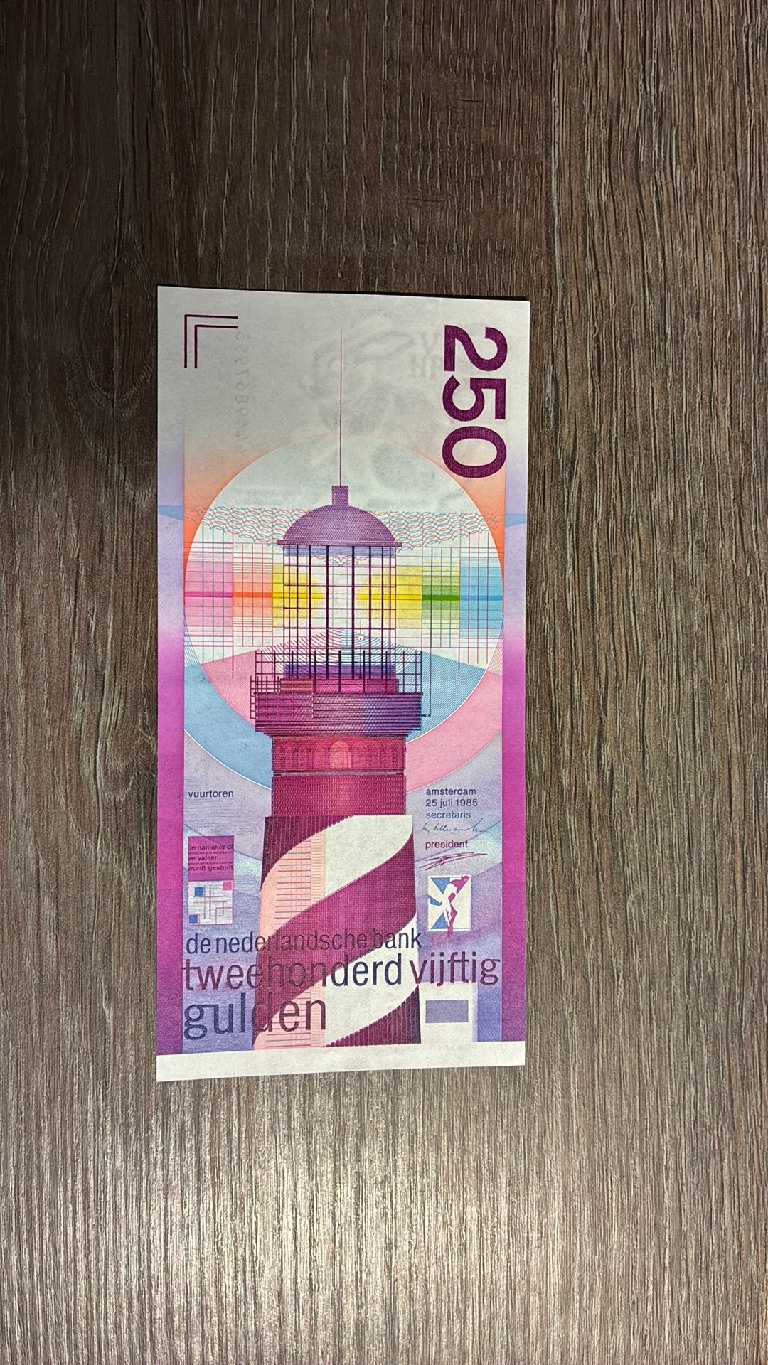 Vuurtoren - 250 gulden biljet UNC-   Nog nieuw!, Postzegels en Munten, Ophalen of Verzenden, 250 gulden