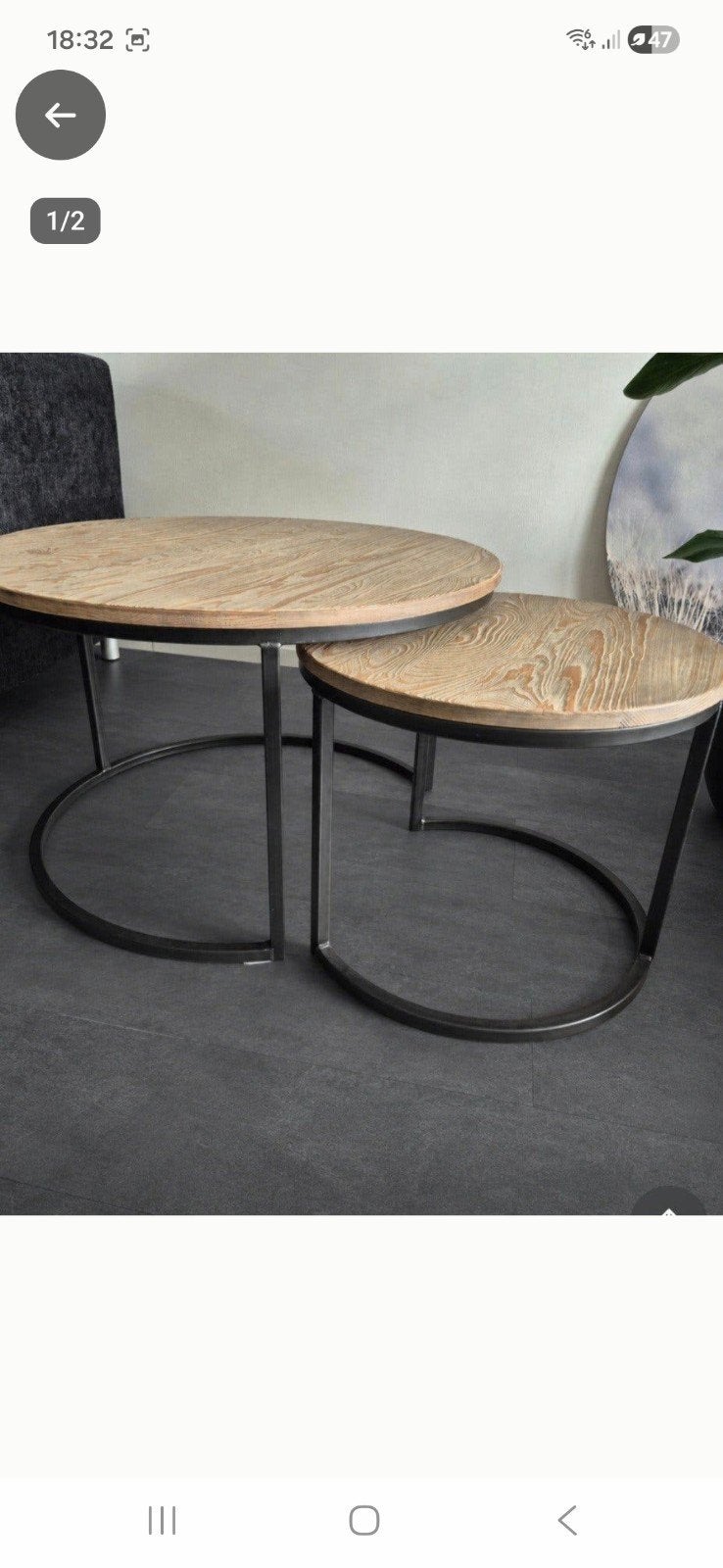 salontafel, Ophalen, 50 tot 100 cm, Rond, 50 tot 100 cm