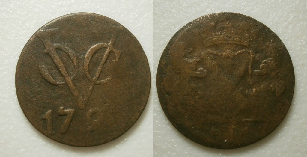 Utrecht VOC Duit 1790 (1827) mmt punt-ster-punt, Ophalen of Verzenden, Vóór koninkrijk, 1 cent, Losse munt