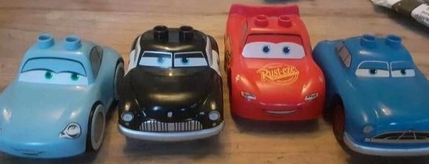 Cars Duplo set - Bliksem, Sheriff, Bliksem McQueen, Luigi, Verzenden, Gebruikt, Overige merken