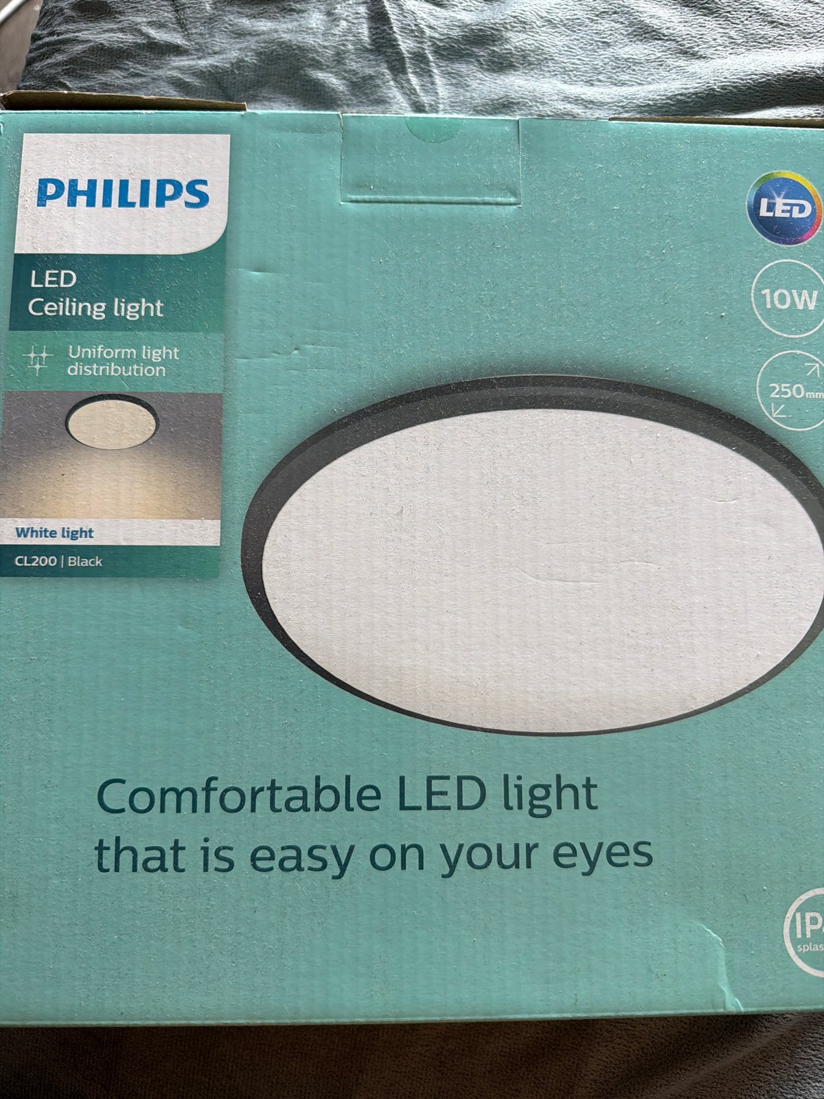 Philips LED Plafondlamp CL200 Zwart - 10W, 250mm, Wit Licht, Nieuw, Ophalen of Verzenden, Minder dan 25 cm, Minder dan 100 cm