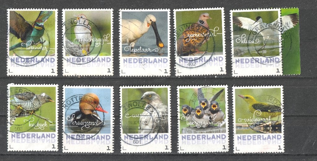 96 B --4 X de serie Vogels in Nederland 2017  39 zegels, Ophalen of Verzenden, Na 1940, Gestempeld