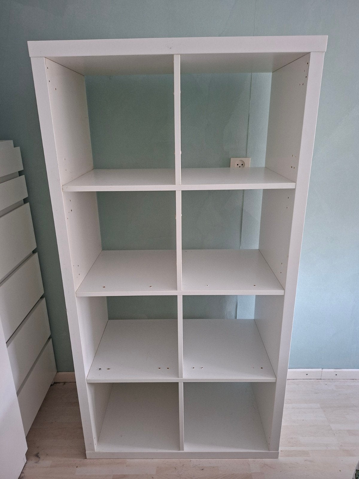 Witte Kallax kast met 8 vakken - IKEA, Met plank(en), Gebruikt, 100 tot 150 cm, Modern, Functioneel