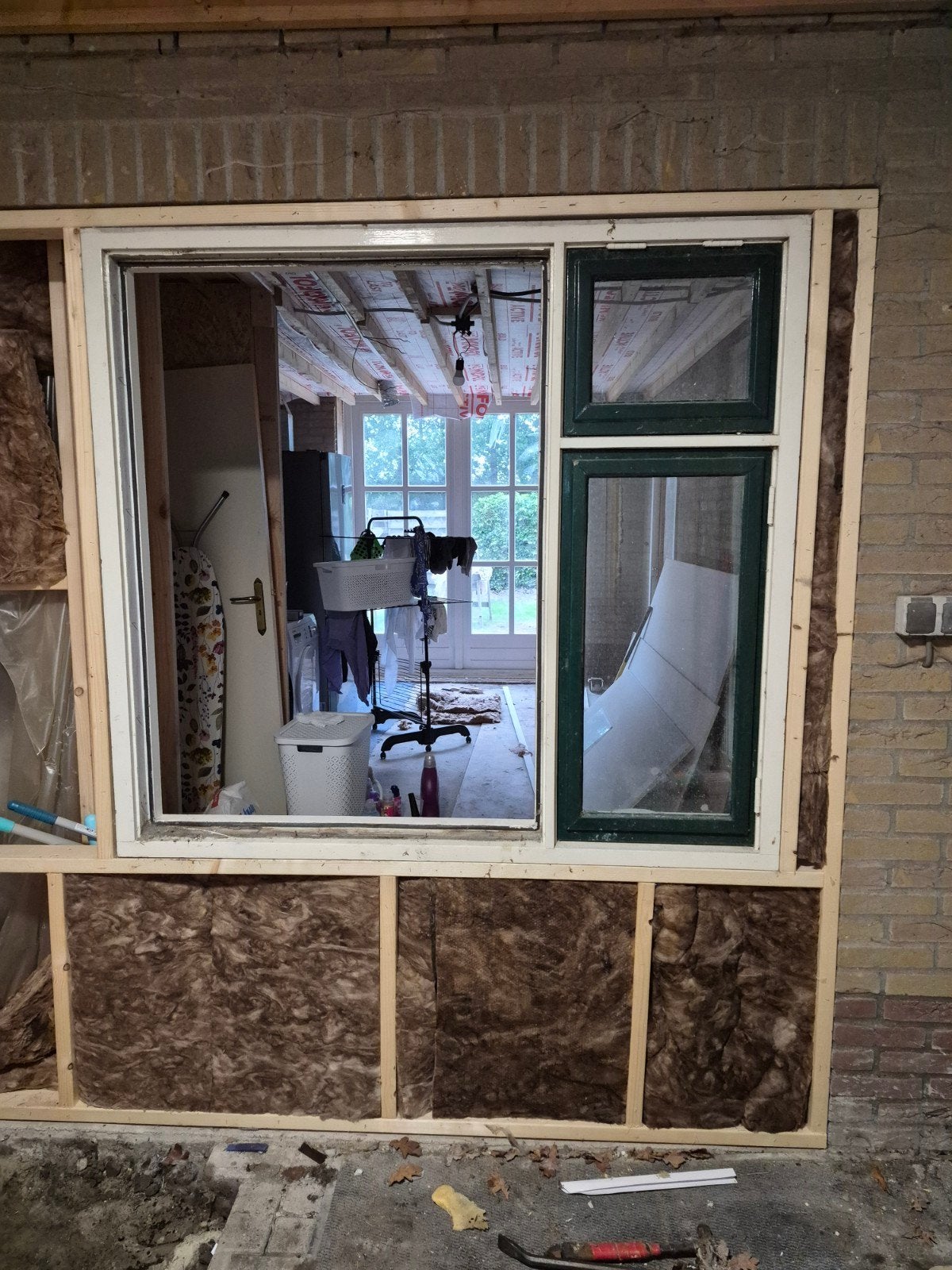 Gebruikt raamkozijn met dubbelglas uitzetramen, Ophalen, Gevelraam of Ruit, 120 tot 160 cm, Zo goed als nieuw