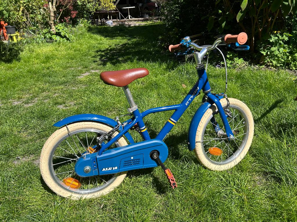Kinderfiets blauw, Ophalen, Velgrem, BTWIN, Minder dan 16 inch