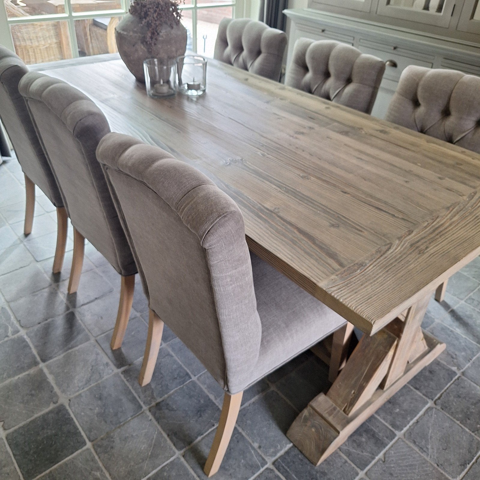 Eetkamerstoelen 6 stuks - Kiss Stone kleur, Ophalen, Overige kleuren, Zo goed als nieuw, Stof