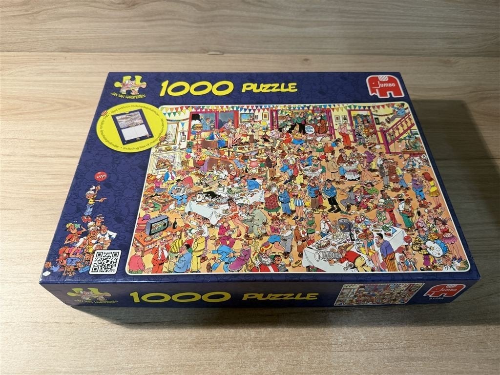 Jan van Haasteren - fijne verjaardag - 1000 stuks - s6631, Verzenden, 500 t/m 1500 stukjes, Zo goed als nieuw