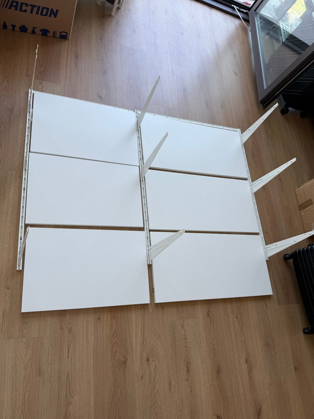 IKEA BOAXEL wandrek 140x100cm met 6 planken, Huis en Inrichting, Kasten | Overige, Gebruikt, Ophalen