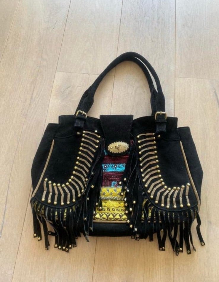 Grote suede hippie boho ibiza tas nieuw, Ophalen of Verzenden, Zo goed als nieuw, Zwart, Shopper