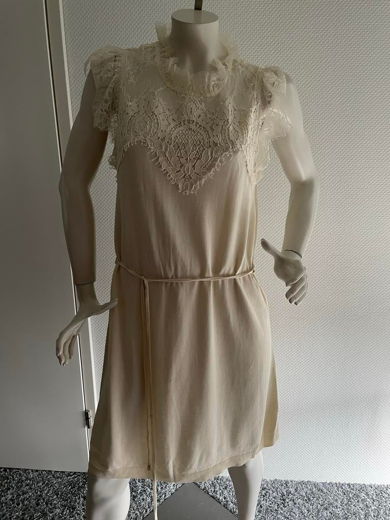 Twinset jurkje met kant maat l, Beige, Maat 42/44 (L), Ophalen of Verzenden, Zo goed als nieuw