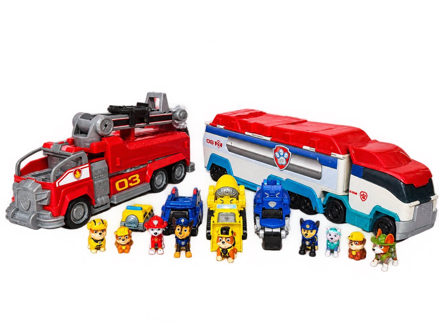 Grote Paw Patrol Speelgoed Set met Voertuigen en Figuren, Ophalen, Gebruikt, Jongen of Meisje