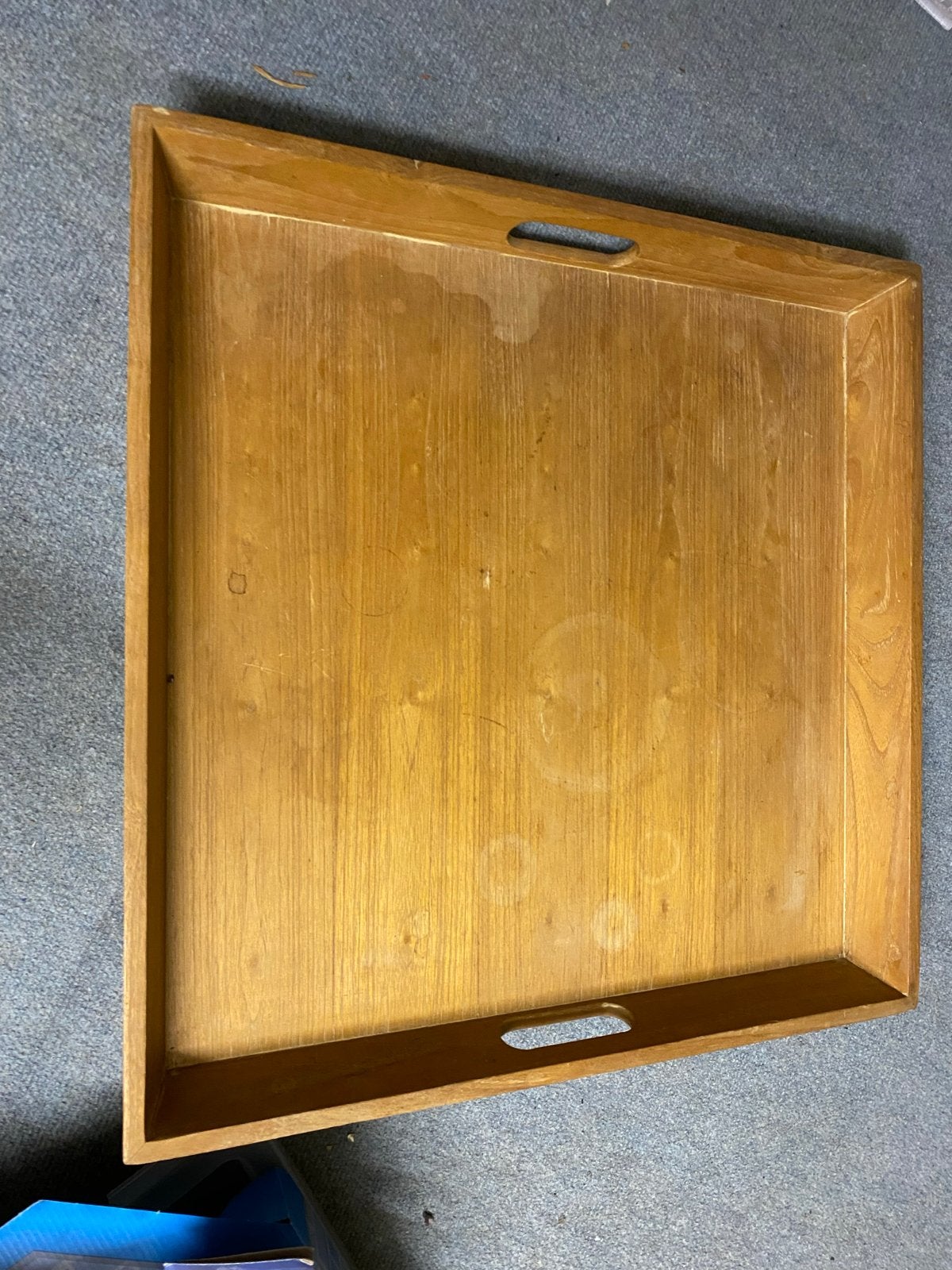 Houten dienblad 57x57 cm ondermaat 60x60 bovenmaat, Huis en Inrichting, Gebruikt, Vierkant, Ophalen of Verzenden, Dienblad