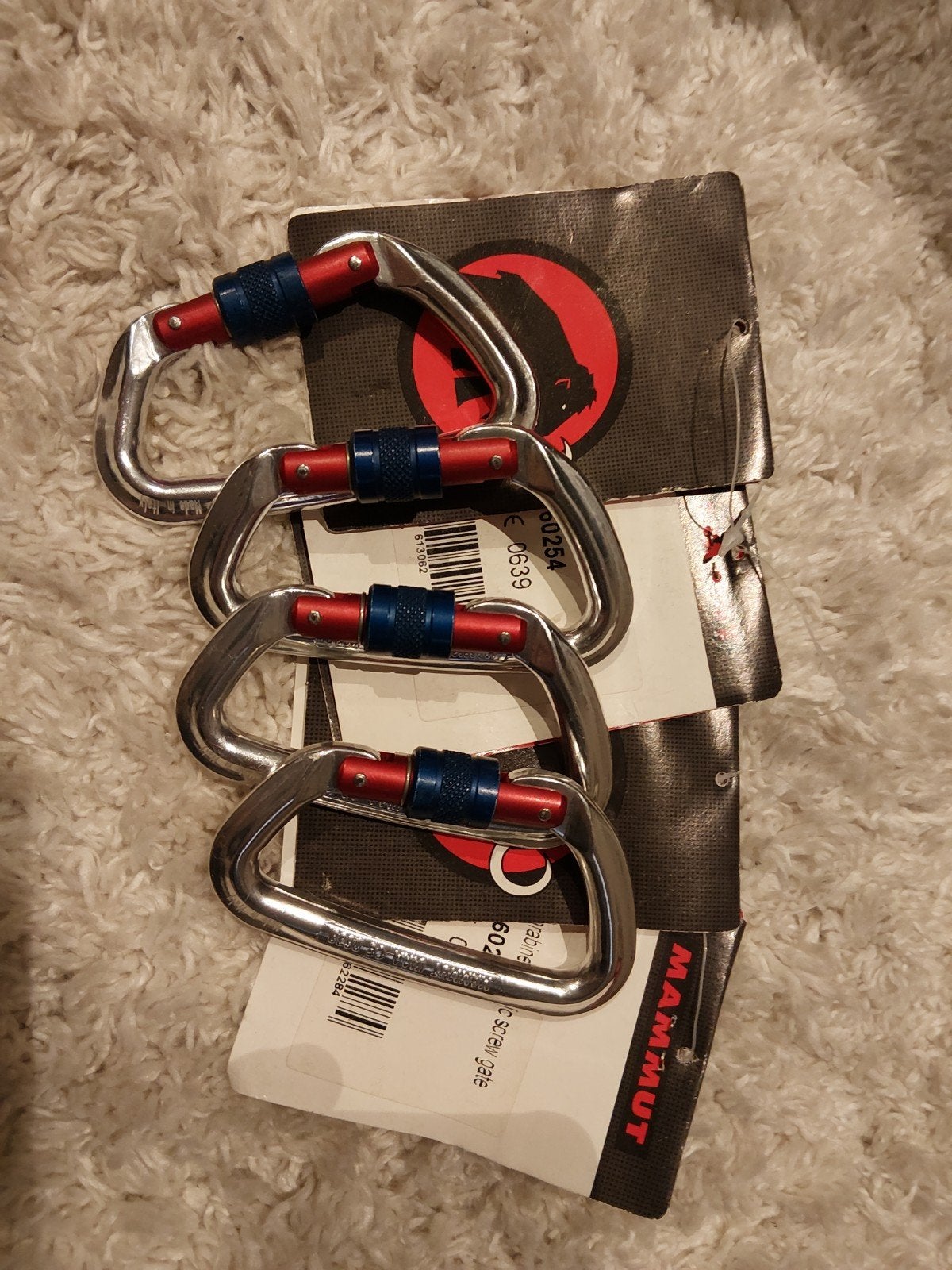 4x Mammut Karabiner screw gate, Ophalen of Verzenden, Nieuw, Klimsport-accessoire