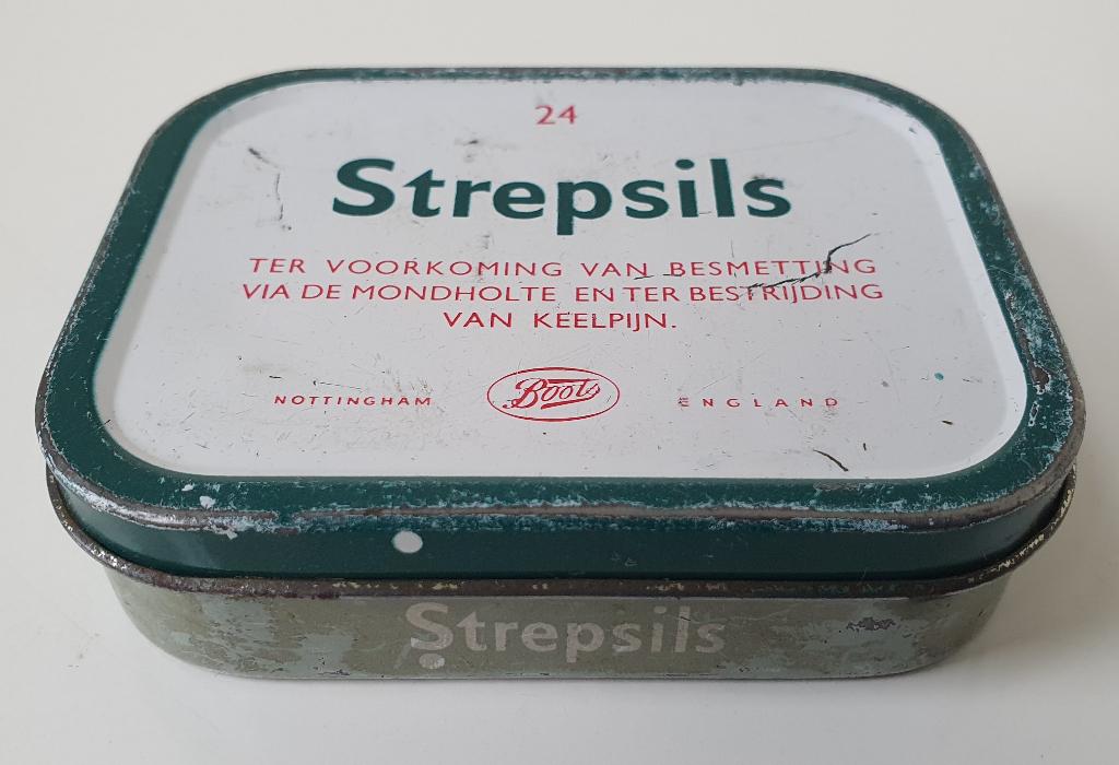 Mooi oud blikje van Strepsils, slechts €2,50 verzendkosten!, Verzamelen, Blikken, Verzenden, Gebruikt, Overige