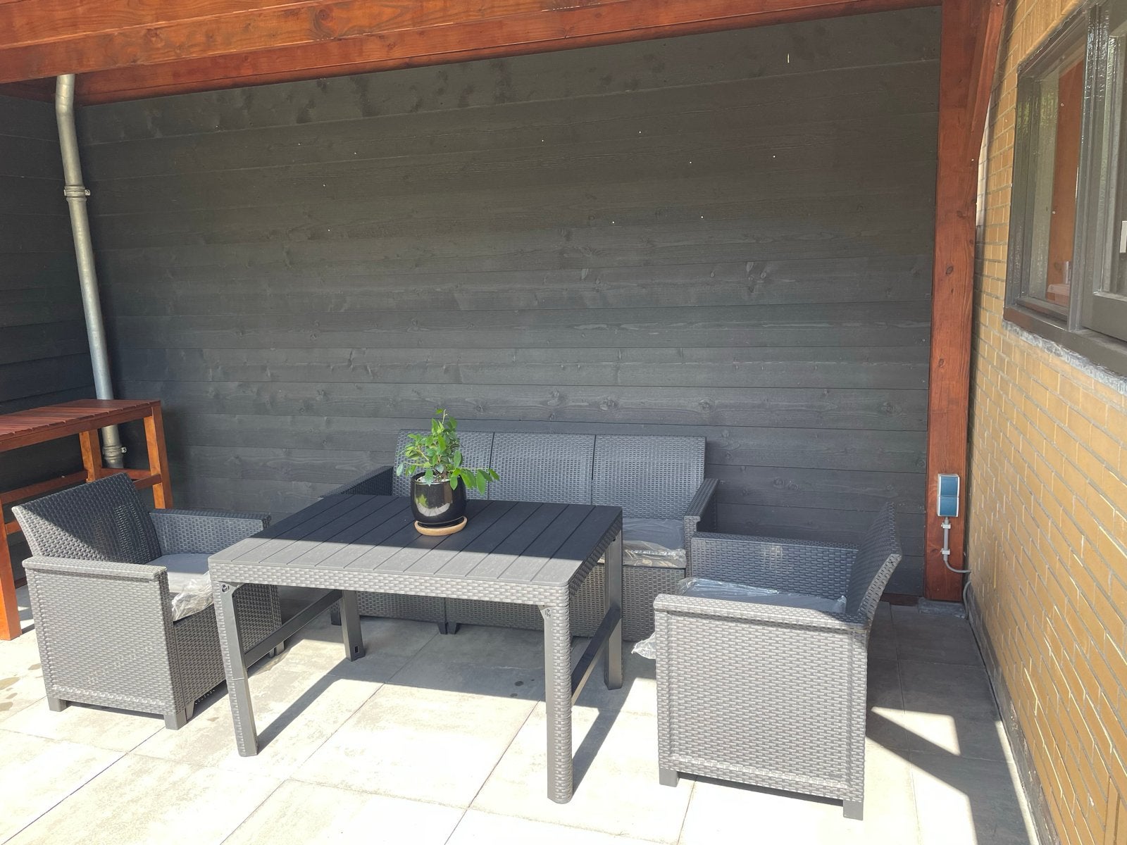 Keter Tuinset - 2 Stoelen, Bank en Tafel, Tuin en Terras, Ophalen, 5 zitplaatsen, Zo goed als nieuw, Wicker
