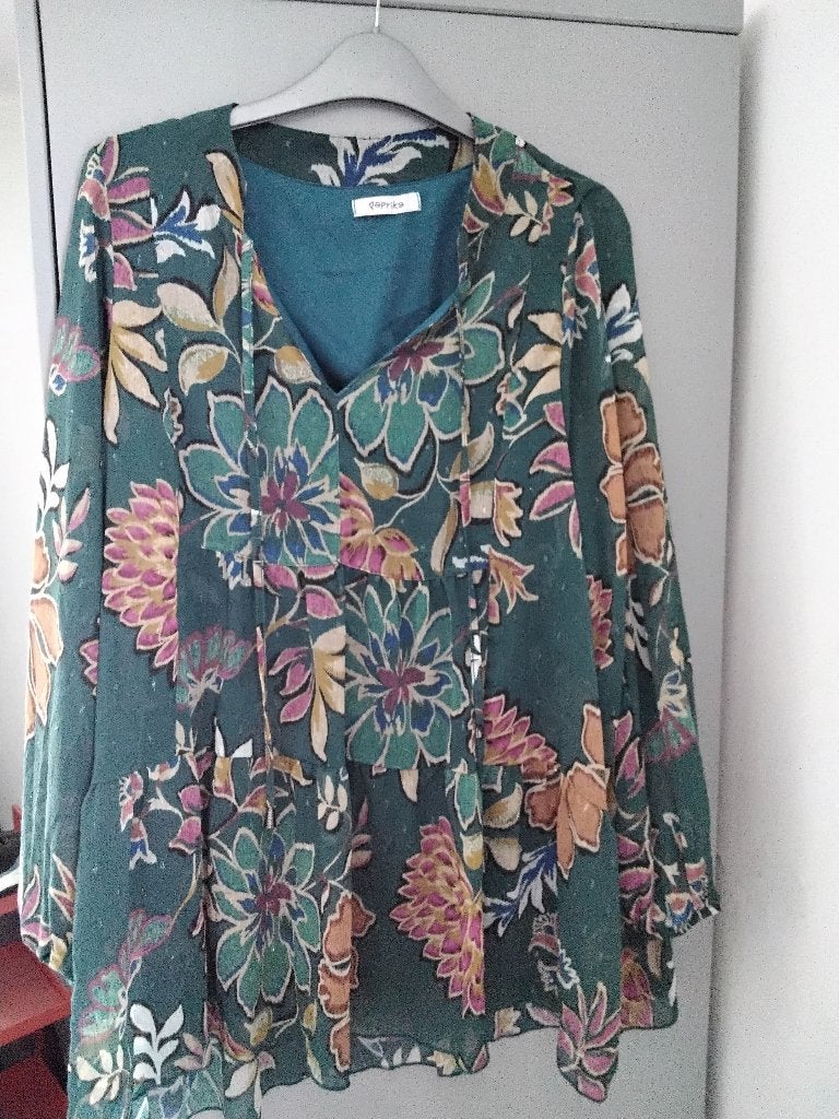 Paprika blouse top maat 42 aqua, Kleding | Dames, Blauw, Maat 42/44 (L), Ophalen of Verzenden, Zo goed als nieuw