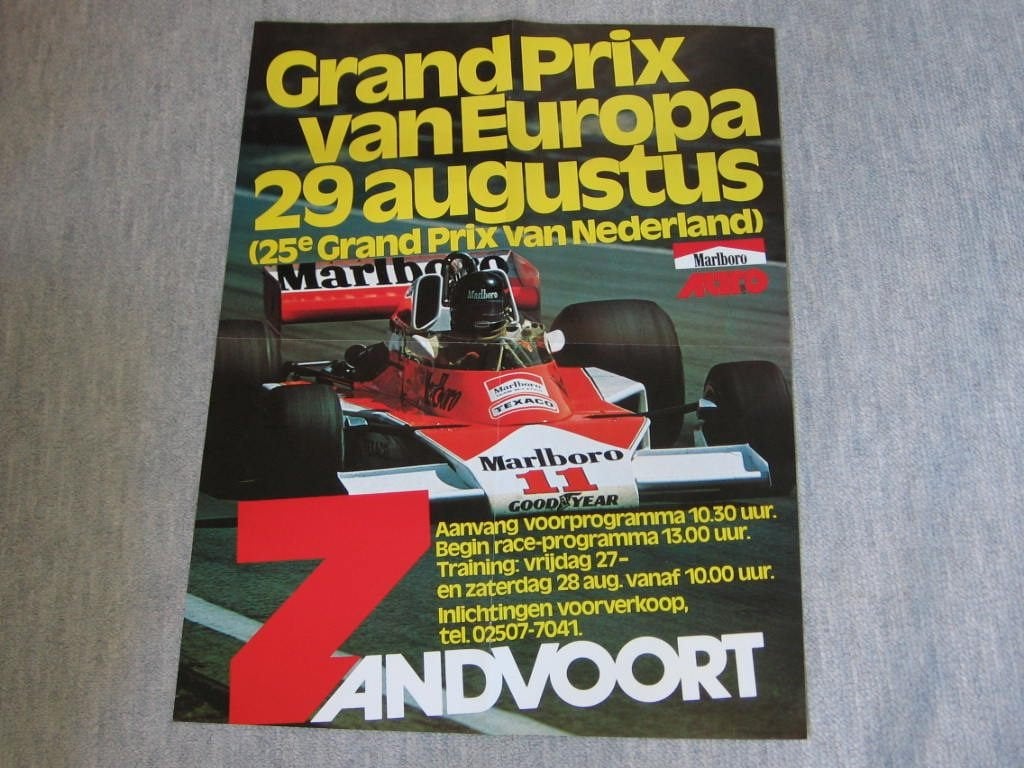 25e Grand Prix van Nederland --- 50 jaar oude poster, Verzamelen, Posters, Zo goed als nieuw, Sport, A1 t/m A3, Rechthoekig Staand