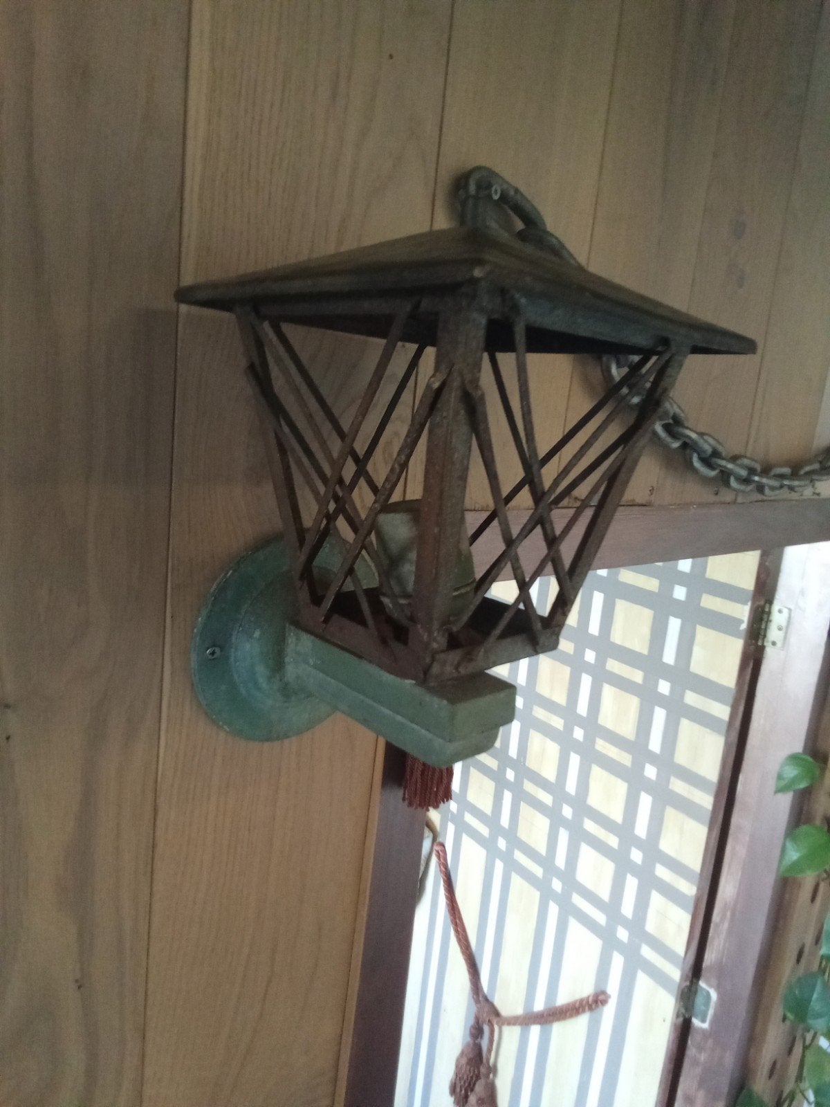 mooie antieke buitenlamp 28hx20x20, Antiek en Kunst, Antiek | Lampen, Ophalen of Verzenden