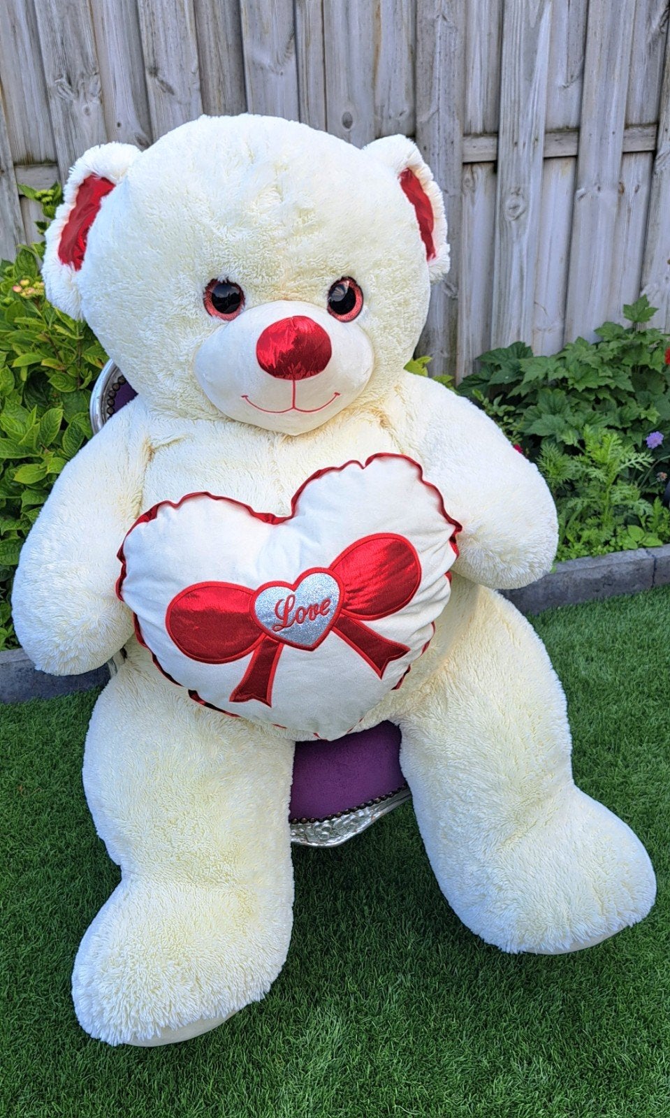 Grote knuffels: Panda (120 cm) en Witte Beer (145 cm), Ophalen, Beer, Zwart, Zo goed als nieuw