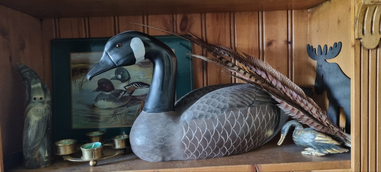 lokvogel/gans/decoratie 2 stuks, Ophalen, Zo goed als nieuw, Vogel, Beeldje of Figuurtje