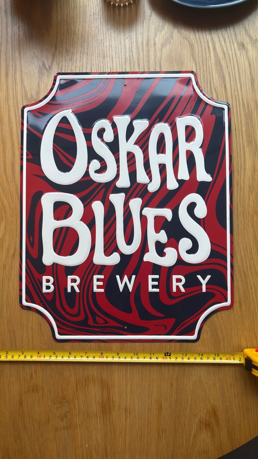 Oskar Blues Brewery bierbord - Zo goed als nieuw, Verzamelen, Ophalen of Verzenden, Zo goed als nieuw