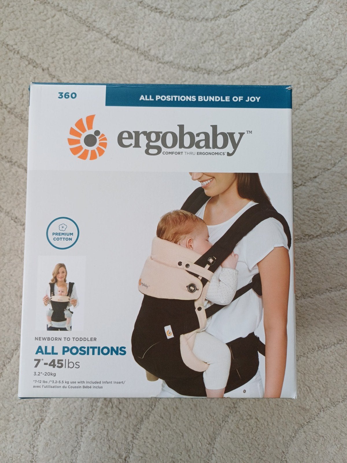 Ergobaby 360 Draagzak met insert en accessoires, Ophalen