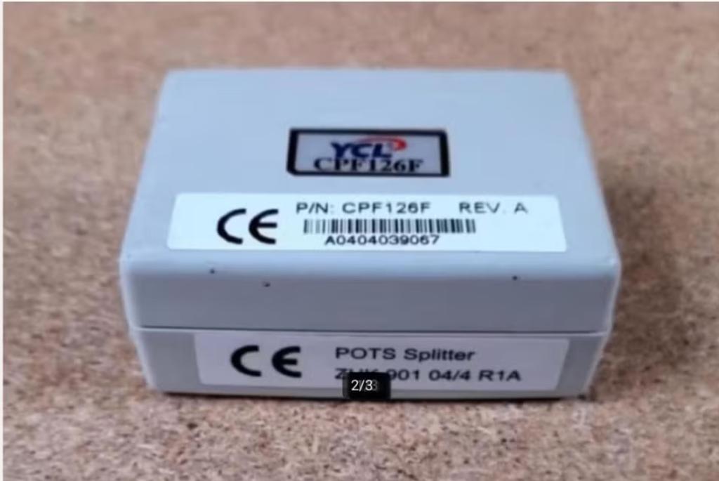 YCL CPF126F ADSL splitter voor analoge internetlijn, Ophalen of Verzenden, Zo goed als nieuw, Splitter