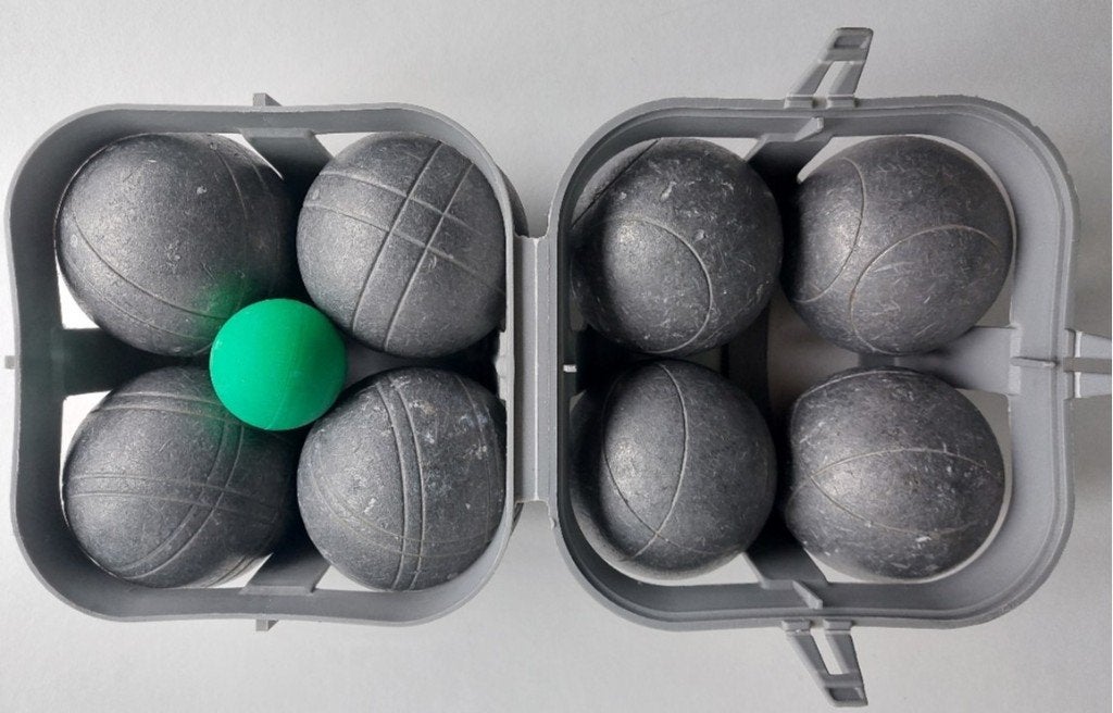 Vintage, Smoby Jeu de Boules set (8 metalen boules), Ophalen of Verzenden, Gebruikt, Overige typen