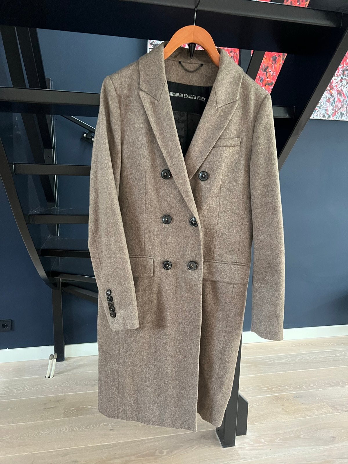 Drykorn wollen jas - Maat S/M, Kleding | Dames, Ophalen of Verzenden, Zo goed als nieuw, Maat 36 (S), Bruin