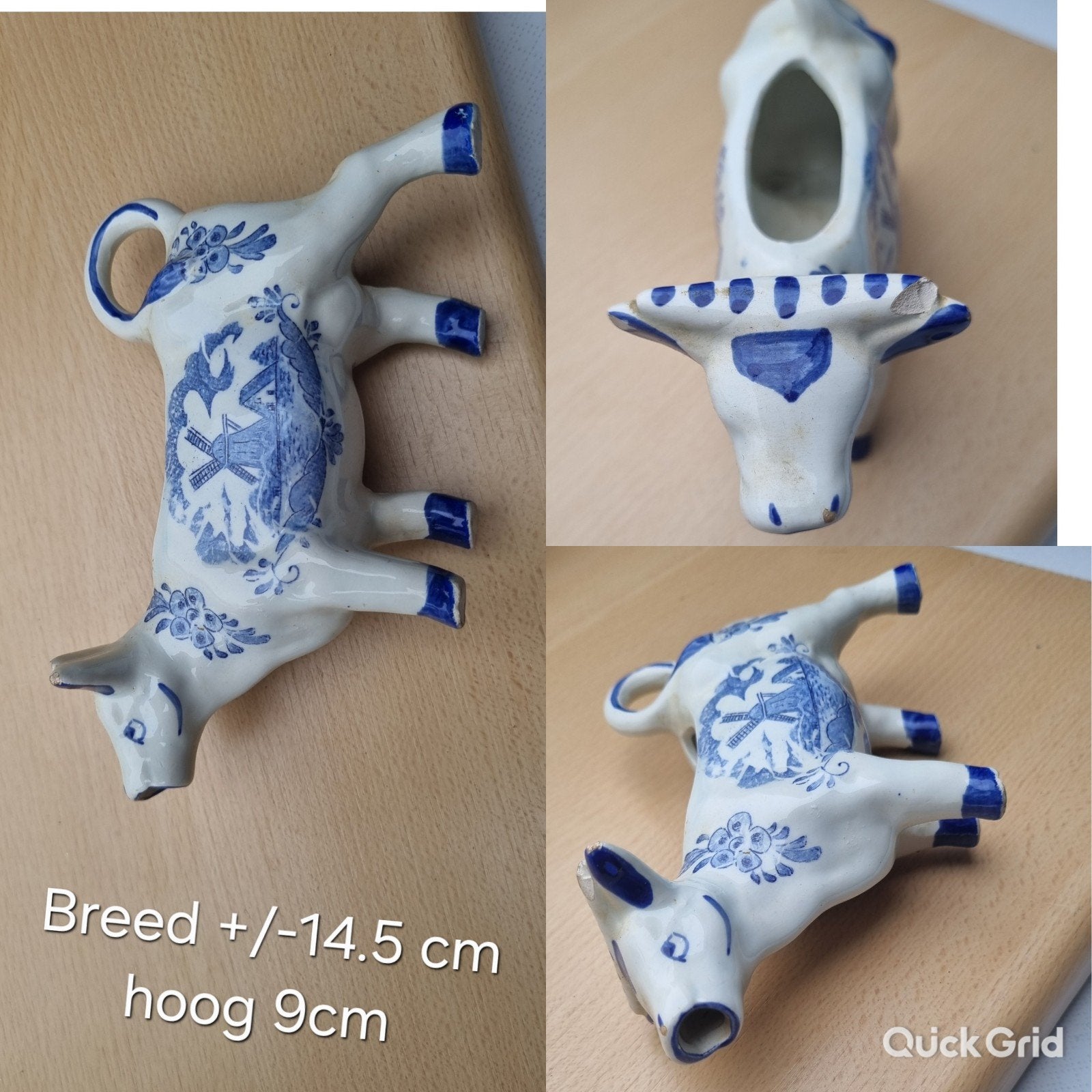 Delfts blauwe melkkan in de vorm van een koe, Antiek en Kunst, Ophalen of Verzenden