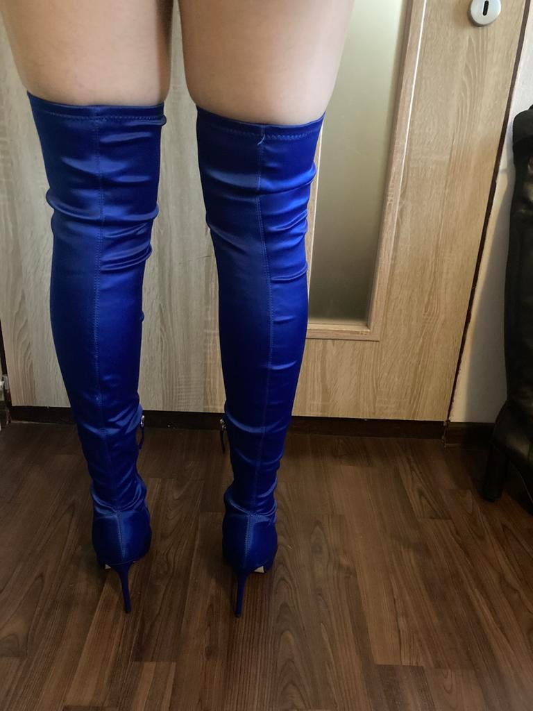 Prachtige Overknee laarzen 38, Kleding | Dames, Schoenen, Zo goed als nieuw, Hoge laarzen, Blauw, Verzenden