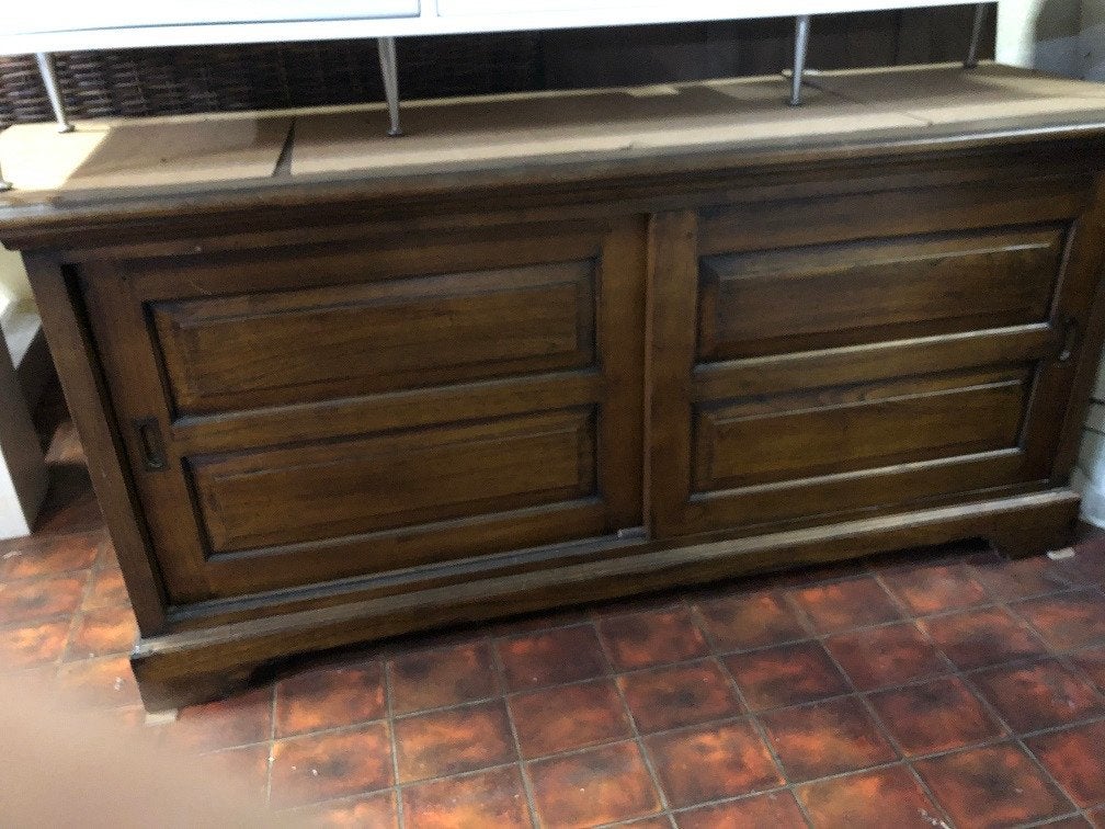 NIEUW TEAKHOUTEN DRESSOIR - TV MEUBEL SCHUIFDEUREN Flamant, Ophalen, Hout, Wilms, Nieuw