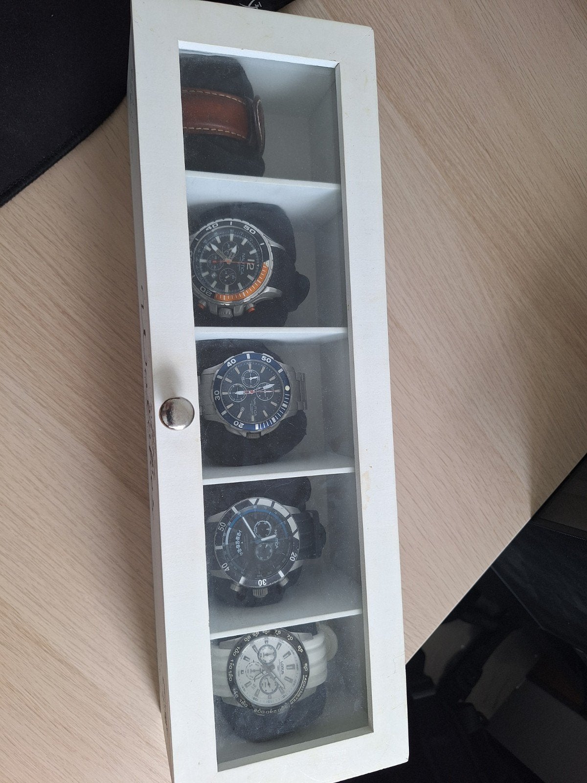 5 horloges: 4x Nautica, 1x Lorus - Gebruikt, lege batterij, Sieraden, Tassen en Uiterlijk, Horloges | Heren, Ophalen of Verzenden