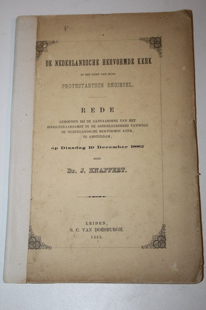 Dr. J. Knappert - Rede over de Ned. Herv. Kerk (1883), Ophalen of Verzenden, Gelezen, Christendom | Protestants