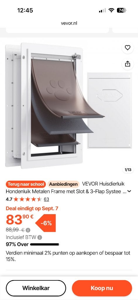 Hondenluik maat M - nieuw in doos, Overige merken, Ophalen of Verzenden, Nieuw, Overige typen