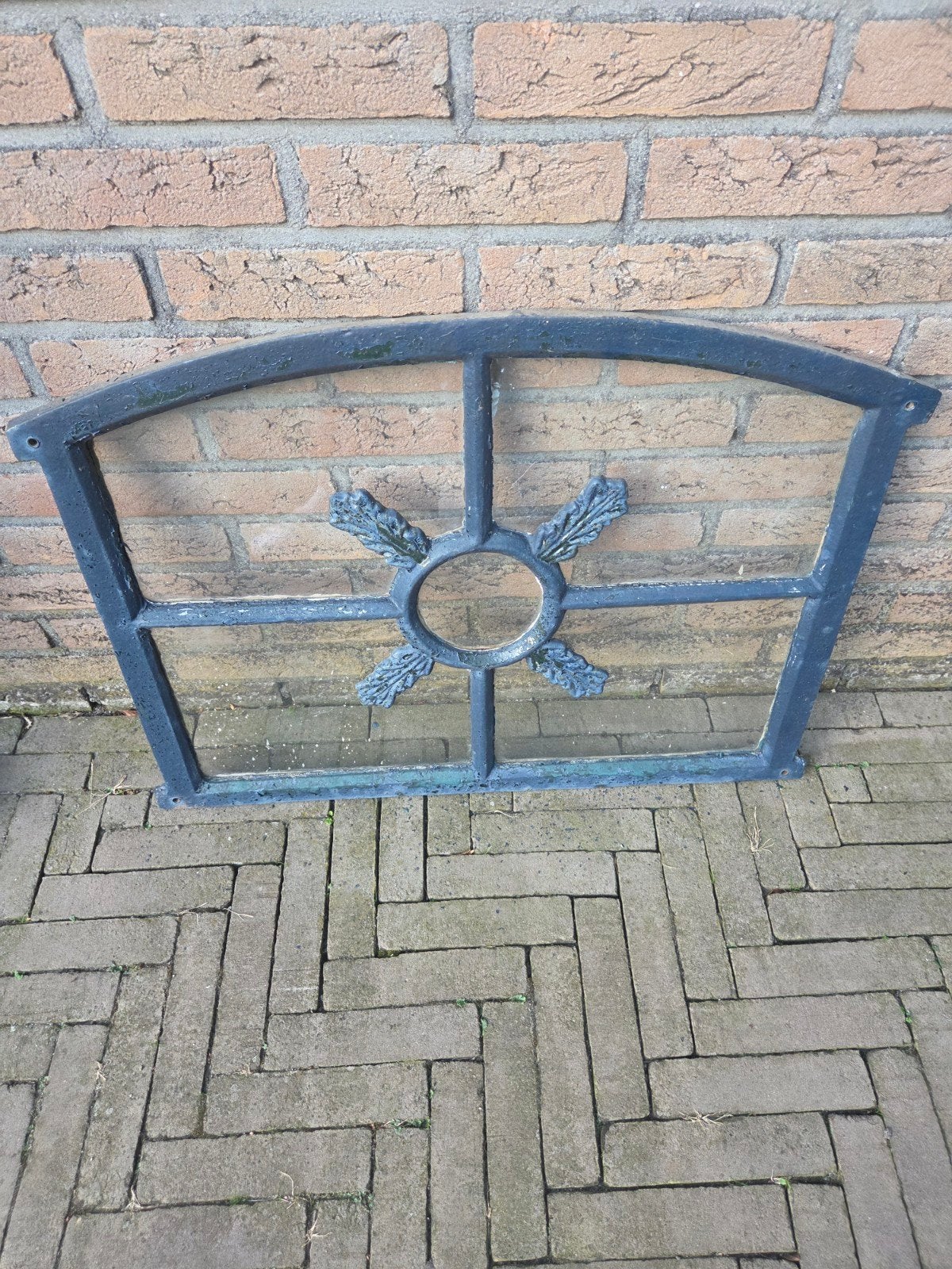 Decoratief gietijzeren raam met glas - Vintage, Ophalen