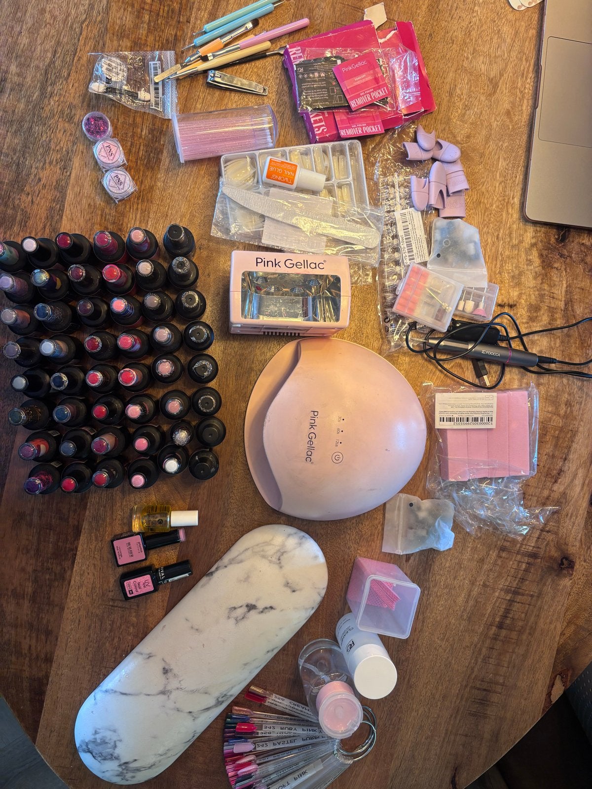 Complete Pink Gellac Nagelset met Lamp en Accessoires, Ophalen of Verzenden, Zo goed als nieuw, Gehele gezicht, Verzorging