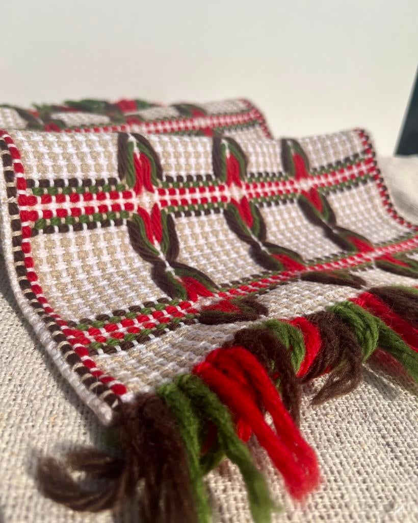 Retro kleedje rood oranje gehaakt, Ophalen of Verzenden